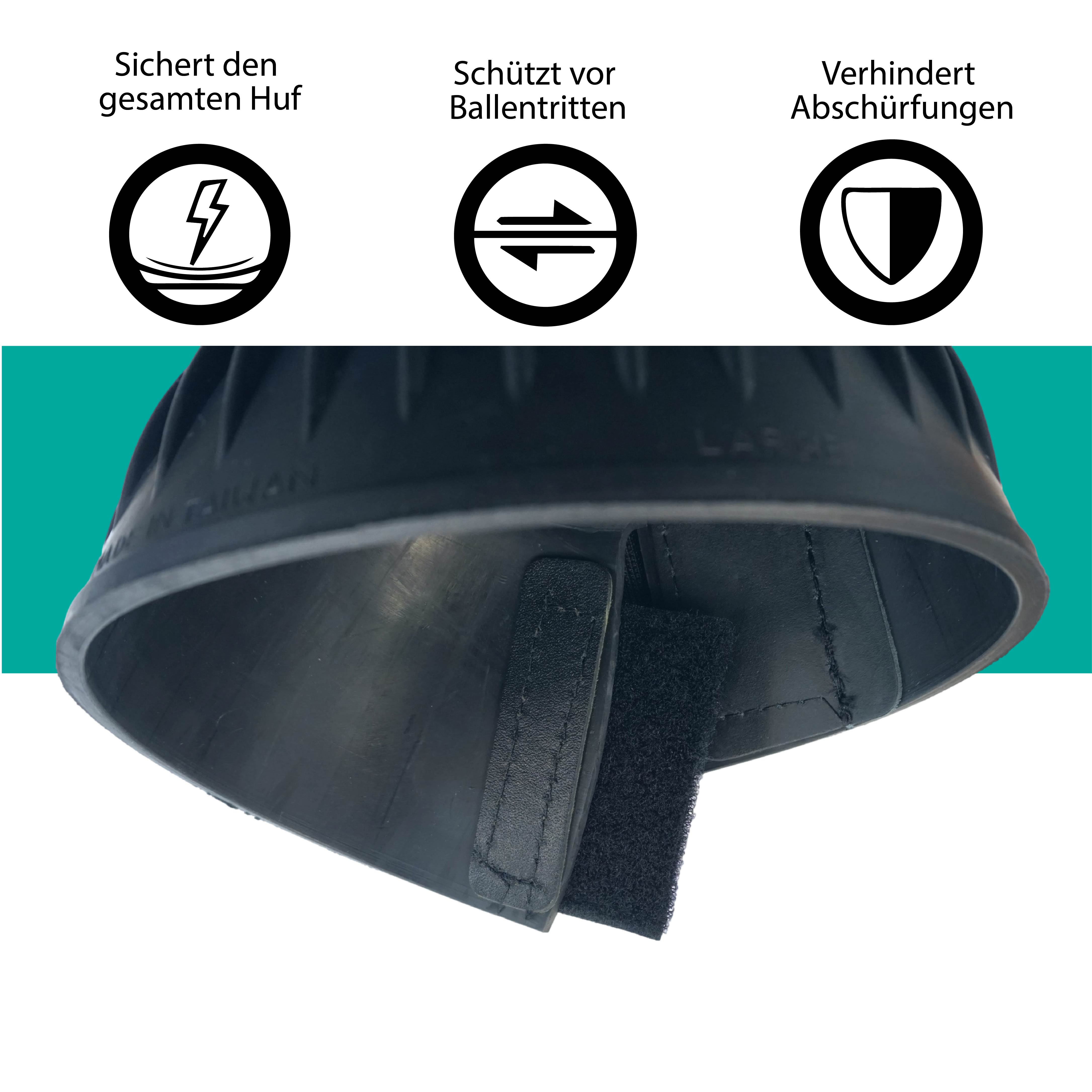 Hufglocken für Pferde, Gummiglocken in schwarz, Größe S-XL
